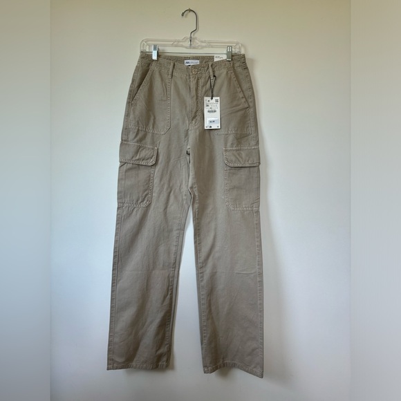 NWT Zara TRF Straight High Rise Cargo - Picture 1 of 6